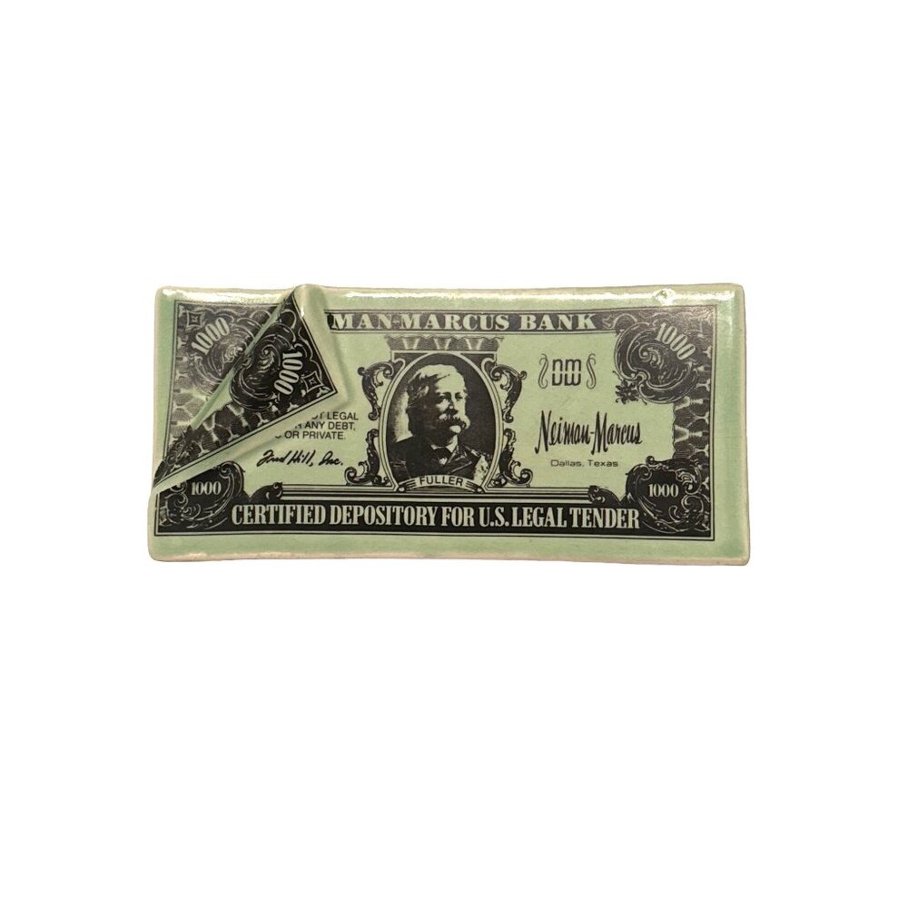 Neiman-Marcus Bank Stack Of Money Ceramic Coin Bank